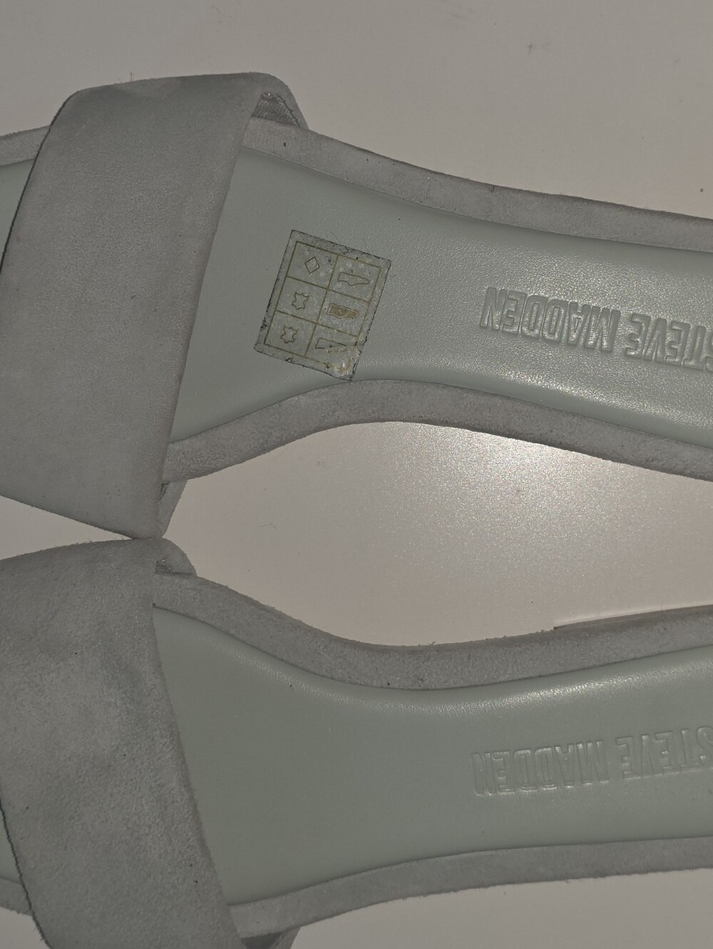 Steve Madden Light Gray Suede Single-Strap Slide Sandals - Women's